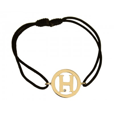 Alphabet H Gold Bracelet